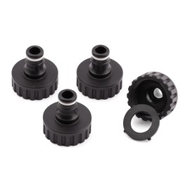 MIVOS 4 x Tap Connector for Taps with 1 Inch BSP (33.3 mm) Male Thread - Tap Adapter with Quick Coupling for Garden Hose - Made from 90% Recycled Plastic