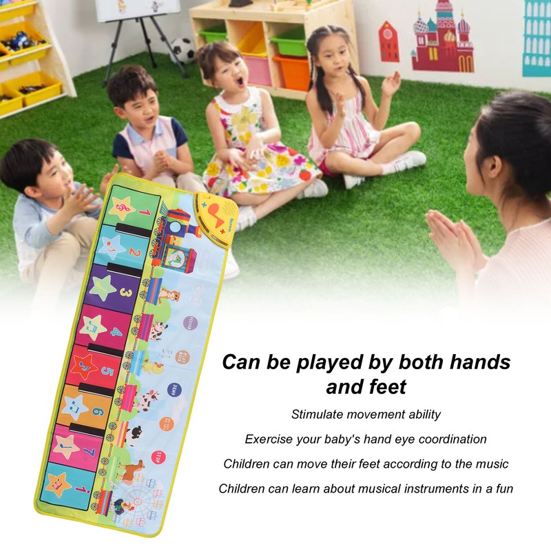 Kids Piano Mat Foldable Improve Coordination Prevent Slip Musical Piano