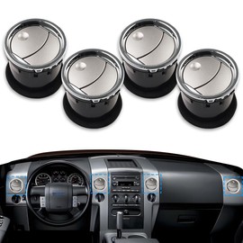 VANKUB 4PCS Dashboard Air Conditioning AC Heater Vent for Fo-rd F150 2004 2005 2006 2007 2008 Dashboard Air Interior Set Chrome Silver Replaces 8L3Z-19893-BA 8L3Z19893BA