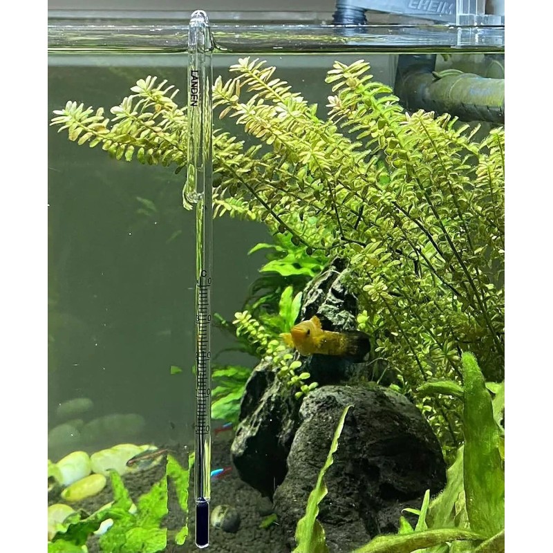 LANDEN Aquarium Thermometer for Rimless 10mm White Scale Background for
