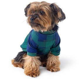Rocky Thermal Jacket Clothes Fleece Lined Sweater for Dogs, Puppies, Warm Coat Bodysuit Onesie One Piece Vest Pet Jammies with Leg Warmers for Small, Medium, Large Dogs Cats (Green Plaid, Large)