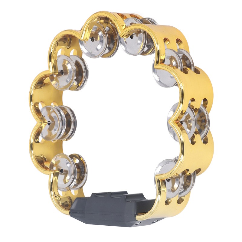 Tambourine Double Row Floral Design Percussion Jingles Hand Instrument for