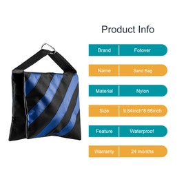 Fotover Sandbag Photography Studio Video Heavy Duty Sandbag Sand Bag for Photo Studio Light Stand Boom Arm Camera Tripod with Hook, 3 Pack (Blue and Black)
