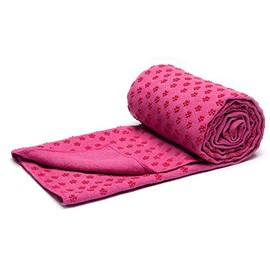 voidbiov Yoga Mat Towel With Mesh Carrying Bag, Extra Long Dot Grip for Bikram Yoga Roseo
