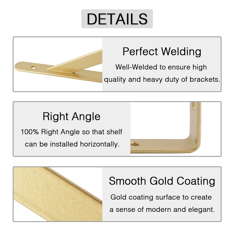 OVOV Heavy Duty Shelf Brackets Triangle Shelving Brackets Right Angle