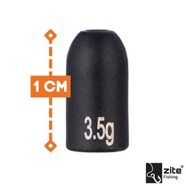 Zite Fishing Tungsten Bullet Weights 3.5-14g Finesse Carolina & Texas Rig Fishing Weights Set Matte Black Coated Bass & Zander Fishing Mounts Tungsten Weight (3.5g)