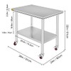 Mophorn Stainless Steel Work Table 36x24 Inch with 4 Wheels