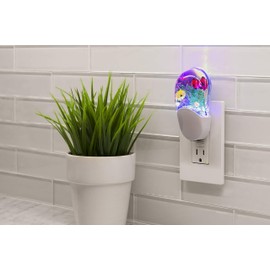 Jasco Tropical Aqualites LED Night, Plug-in, Color Changing, Light Sensing, Auto On/Off, Energy Efficient, Features Soothing Oceanic Image of Coral Reef and Clown Fish, 10908