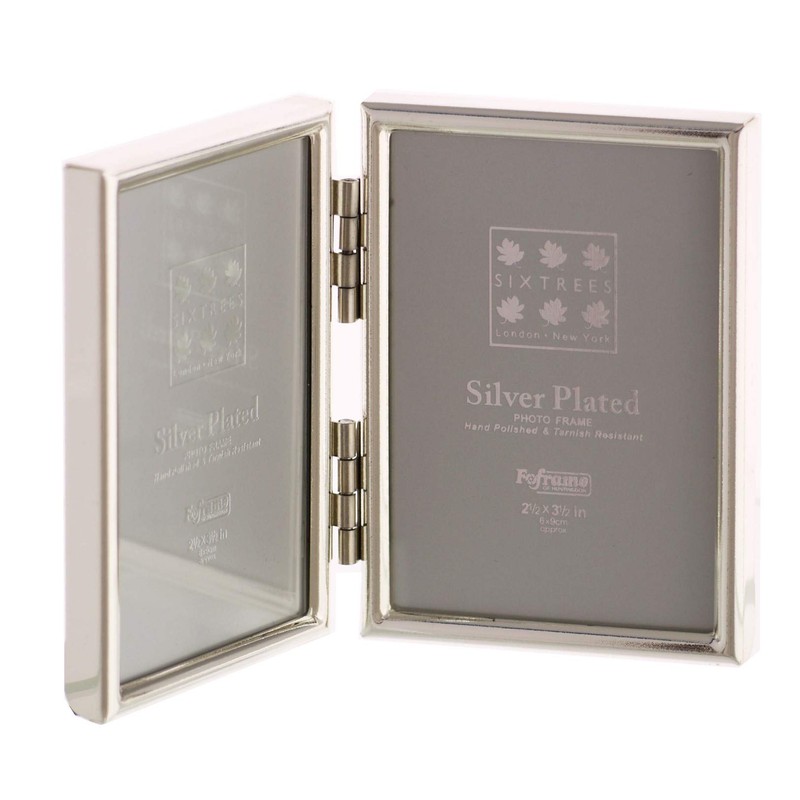 Sixtrees Cambridge 2-400-02 Silver Plated Folding Photo Frame for two
