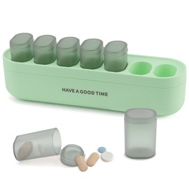 Medikamentendose aus Kunststoff, 7-Tage-Tabletten-Organizer, wöchentlicher tragbarer Pillendose, abnehmbar, niedlicher täglicher Pillenbehälter für Reisen, Geldbörse, Aufbewahrung,