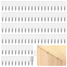 YINGDIHUT 100 Piezas Soporte para Repisas de Pared Pin, Soportes para Estantes Pin, Tornillos Autorroscantes con Funda Antideslizante, Mensulas para R