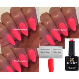 BLUESKY BRIGHT CORAL PINK SUMMER A74 NAIL GEL POLISH LED UV SOAK OFF (Requires Drying Under UV LED Lamp) …