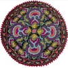 Black Round Pouf Ottoman Cover with Velvet Embroidery - Soft