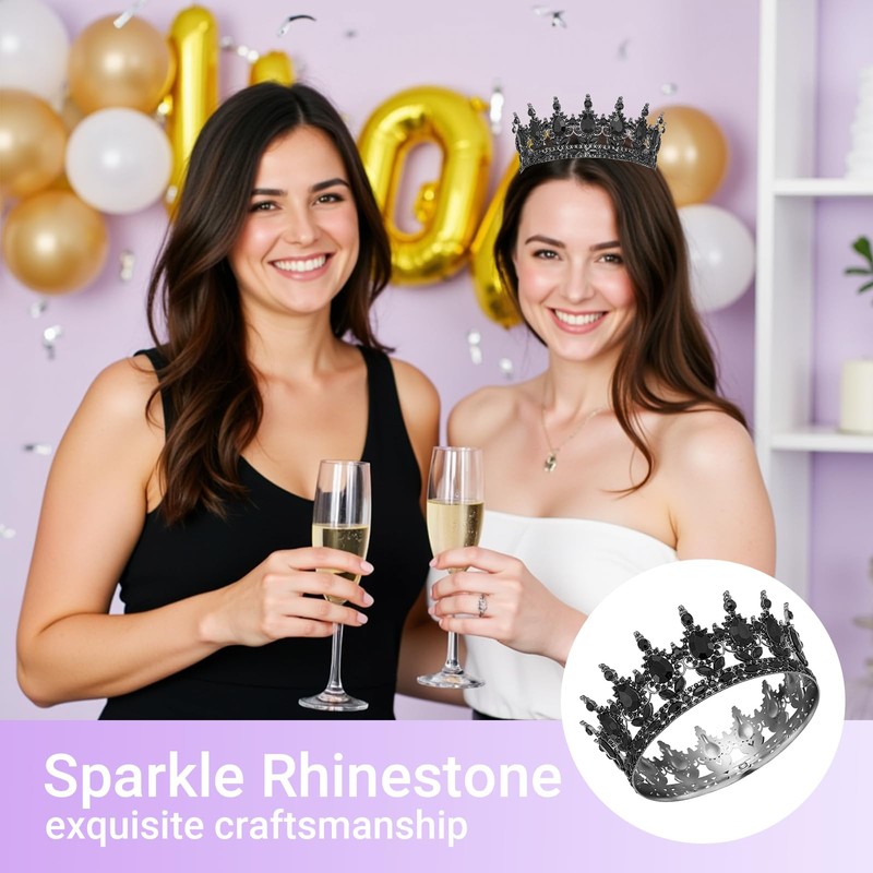 Queenship Crown for Women, Crystal Queen Crown for Birthday Costume