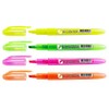 CROWN H-500 Highlighter Pens Chisel Tip Slim Highlighters - Wallet Of 4 - With Bright Fluorescent Ink - Yellow, Green, Pink And Orange
