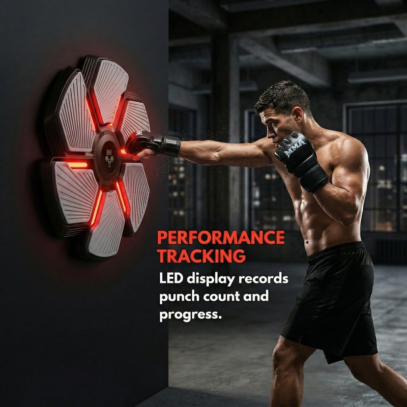 Music Boxing Machine, Smart Bluetooth Punching Trainer Wall Mounted with