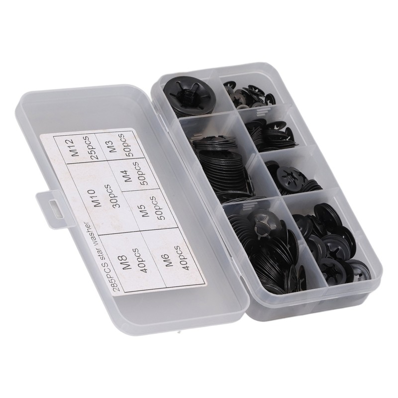 285Pcs Starlock Washer Internal Tooth Lock Fastener M3 M4 M5