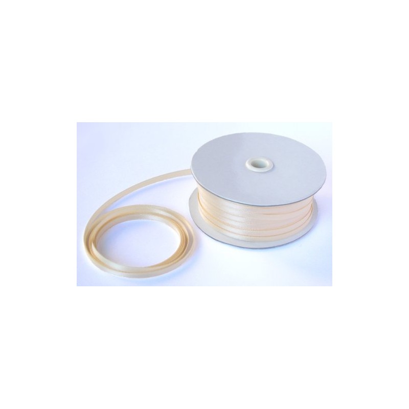1/8in. Wide Cream Double Faced Satin Ribbon (100 Yards)