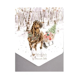 Wrendale Designs Snowy Sleigh Ride Horse Christmas Card Set
