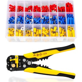 CYLBAQ Crimper Plier Set, AWG24-10 Wire Crimping Tool, Wire Cutting Tool, Wire Stripper Cutter Tool Set with 400pcs Insulated Connectors Kit for Cutting Stripping Crimping