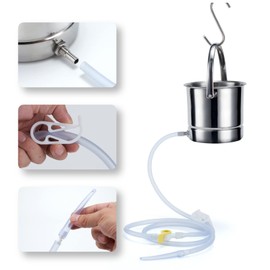 TEMONTIAN Coffee Enema Bucket Kit, Enema Kit for Colon Cleansing Bucket, Home Colonic Kit，Enema for Men/Women, Suitable for Coffee，Stainless Steel Bucket