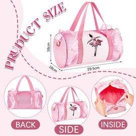Sanwuta Cute Ballet Dance Bag Ballet Dance Backpack Kids Tutu Dress Bag Ballerina Backpack Recital Birthday Gifts for Girls(Pink)