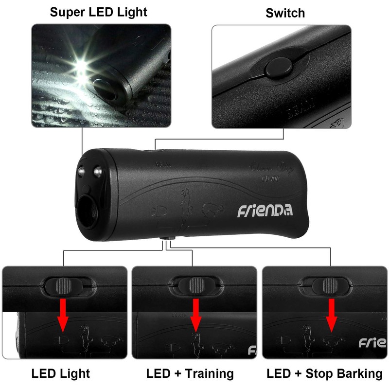 LED Ultraschall Hunde Repeller und Trainer Gerät 3 in 1