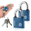 2 Pack Iron Padlock with Keys Heavy Duty Padlock High