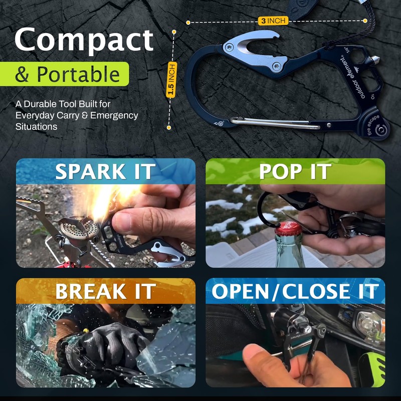 Outdoor Element, Multi-tool for Outdoor Camping, Fire Escape, Multi-functional Tool,