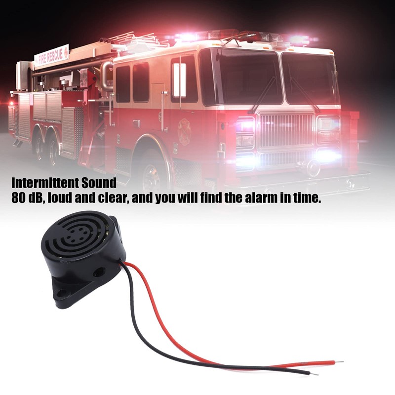 5pcs Summer Alarm ABS 12V Continuous Tone Cable Active Piezo