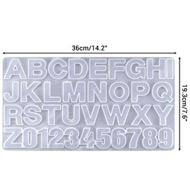 Alphabet Mold Silicone Letter Number Molds Large Alphabet Resin Molds Resin Casting Mold for Epoxy Resin Crafts Clay Crafts DIY Resin Keychain Jewelry Pendant Soap Making