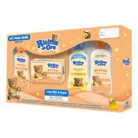 Kit Para Bebé Ricitos De Oro Miel Y Argán 4 Productos Shampoo, Jabón, Colonia de Bebé y Crema Corporal