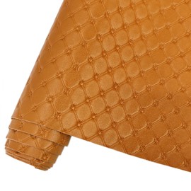 HYANG Diamond Embossing Brown PU Faux Leather Sheets Roll 12"X 53" Faux Leather Roll Perfect for Crafts Handbags Wallets Jewelry Earrings Bows Making