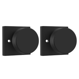 Haidms Matte Black Dummy Door Knob, Heavy Duty Half No-Turning Dummy Knob for Closet Doors, Zinc-Alloy Single-Sided Door Locks (2 Pieces/1 Pair)
