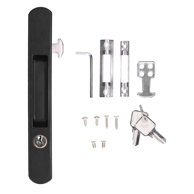 Sliding Door Lock Black Copper Zinc Alloy Lock Furniture Hardware
