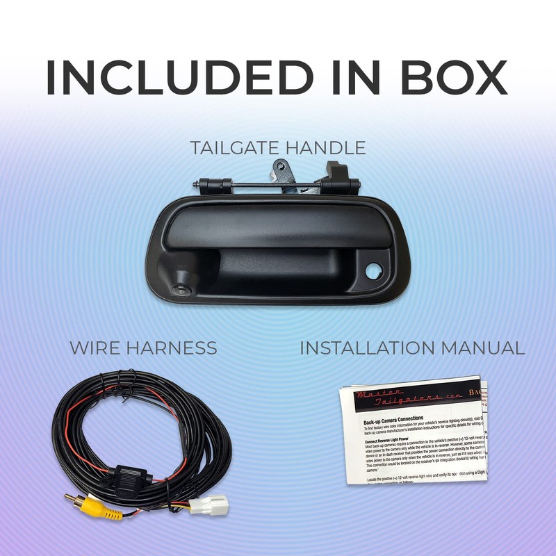 Master Tailgaters Black Textured Tailgate Handle with Backup Camera Replacement