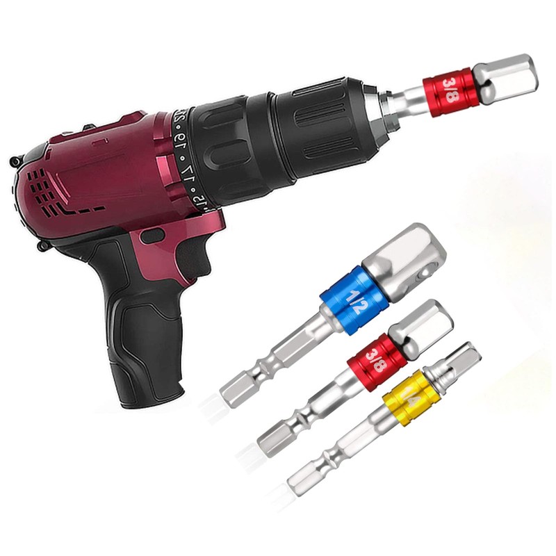 TOP-VIGOR 6 Pcs Impact Grade Socket Adapters Extension Set, 1/4