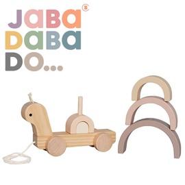 JaBaDaBaDo Cute Wooden Snail 2-in-1 Pull Along Animal and Stacking Snail Toy 22 x 12 x 7 cm