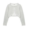 Bolerose Niñas Largo Manga Brillo Chaqueta Torera Chaquetilla (Plata, 9-10