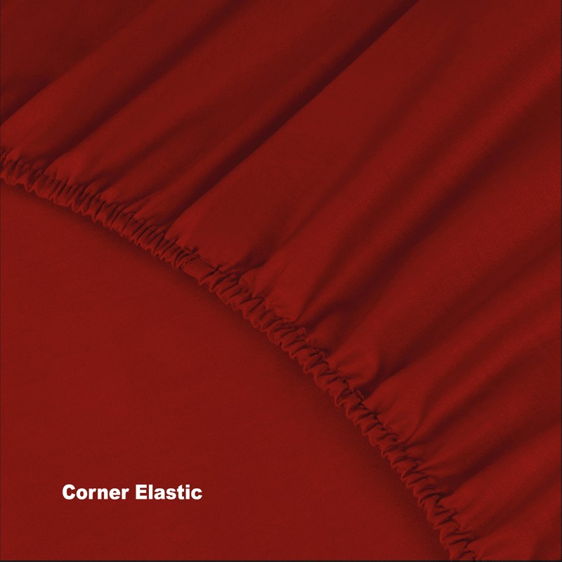 Funky Gadgets Fitted Sheets King Size Red Deep Pocket 10