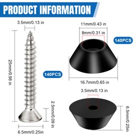 BREANIFULL 140 Stück Dichtnägel für Noppenbahn Montageknöpfe mit Nagel 3.5 x 25 mm Dichtnägel mit Montageknopf Montagenägel/Montageknöpfe Noppenfolie für Baudrainage Hochbeete Blumentöpfe