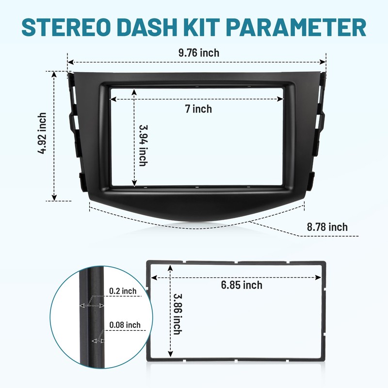 NuIth Double DIN Radio Dash Kits for 2006-2012 Toyota RAV4,
