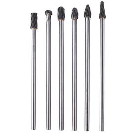 6pcs Tungsten Carbide Aluminum Rotary Files Burr Set 6mm Shank 10mm Cutting Diameter