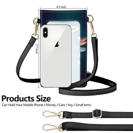 Touch Screen Phone Purse,Small Crossbody Bag for Women Girl,Lightweight Small Leather Bag Card Holder Phone Wallet with a Shoulder Strap-Beautiful Dragonfly