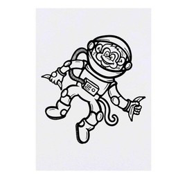 'Space Monkey' Temporary Tattoo - Water Resistant, Skin-Safe, Non-Toxic Transfer (TO00035634)