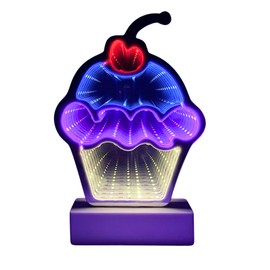 Gleneagles Cupcake Infinity Light - Neon Sign Making The Perfect Gaming Accessories for Room. Cute Bedroom Accessories, Stunning Gaming Bedroom Accessories with Infinity Effect. Desk Accessories.