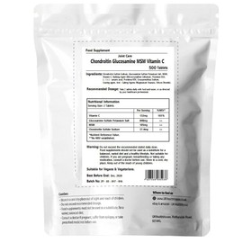 UKHealthHouse Glucosamine & Chondroitin High Strength Tablets | Glucosamine Complex with Chondroitin, MSM & Vitamin C 500 Tablets Combination Supplements for Joints