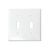 COOPER 2139W American Switch Plate (Toggle Switch), White, 2-gang