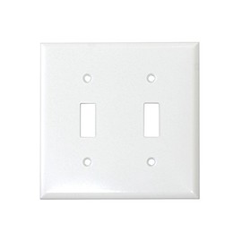 COOPER 2139W American Switch Plate (Toggle Switch), White, 2-gang