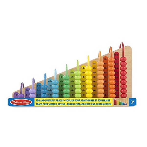 Melissa & Doug Add & Subtract Abacus | Developmental Toy | Motor Skills | 3+ | Gift for Boy or Girl,Multi-color,Medium